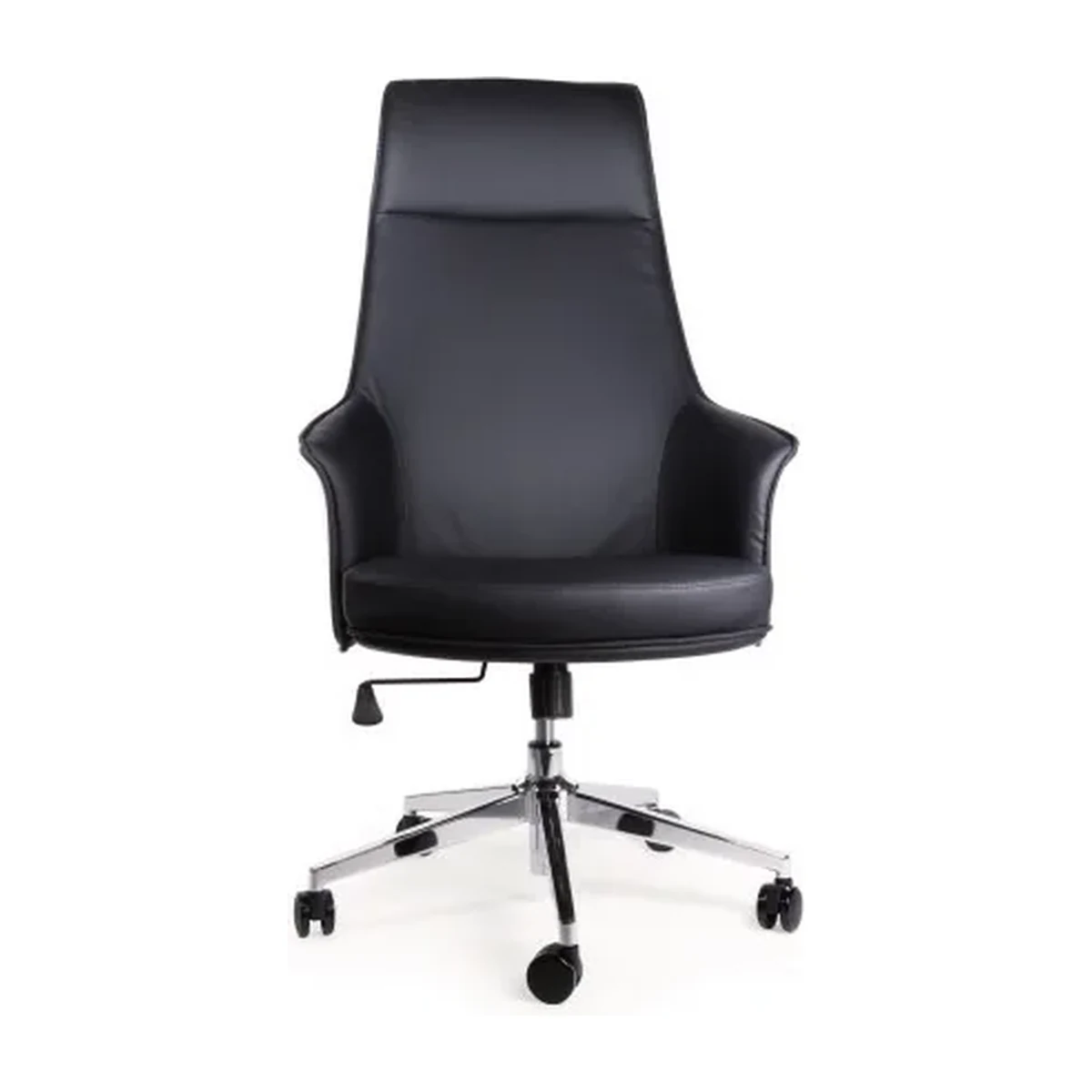 ABÚA – sillón ejecutivo vista frontal Sillón ejecutivo ABÚA negro con base cromada