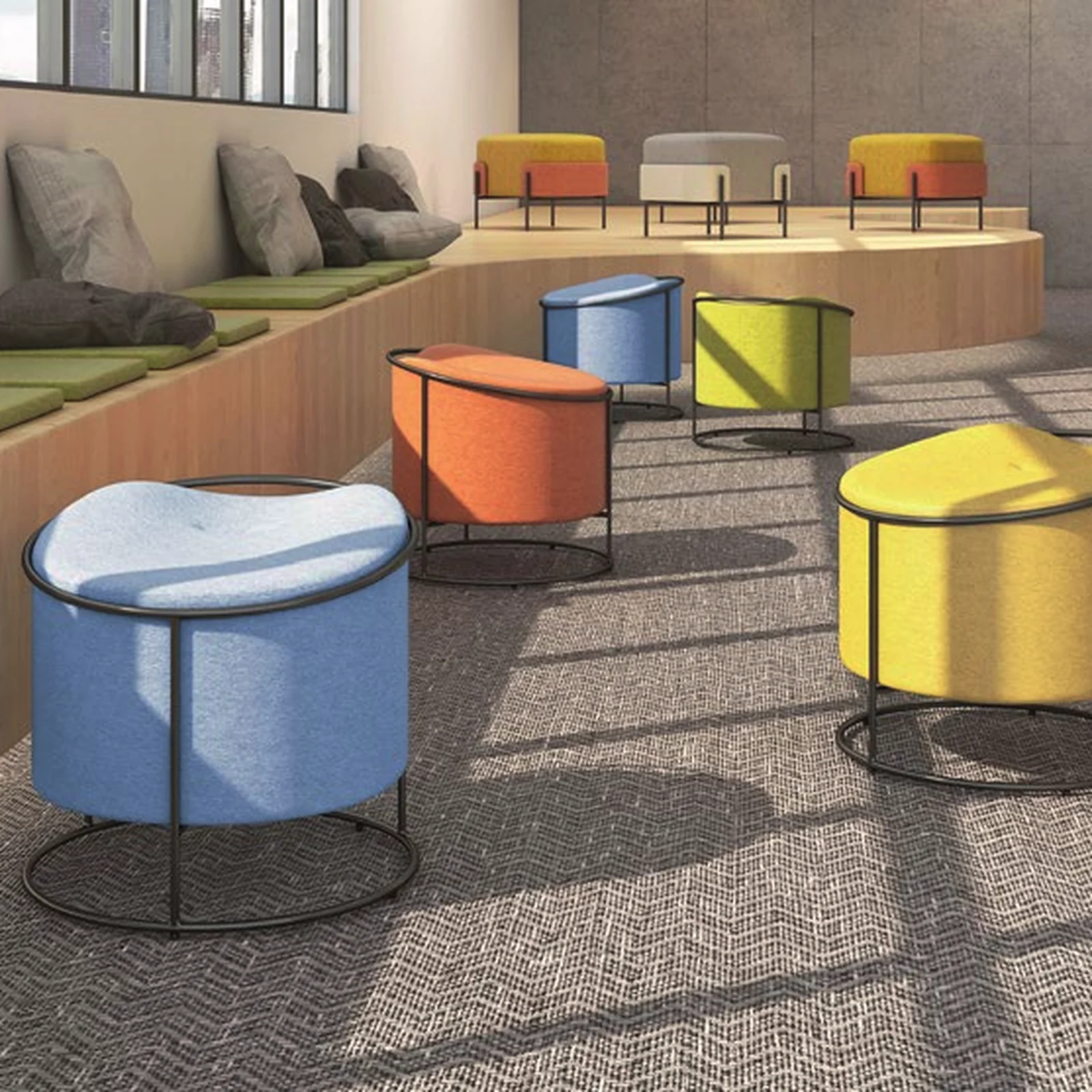 ALIRA – banca modular ambientada Bancas modulares ALIRA en área de convivencia