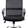 Solenna Negra silla ejecutiva vista frontal Silla ejecutiva Solenna Negra con respaldo de malla y cabecera vista frontal